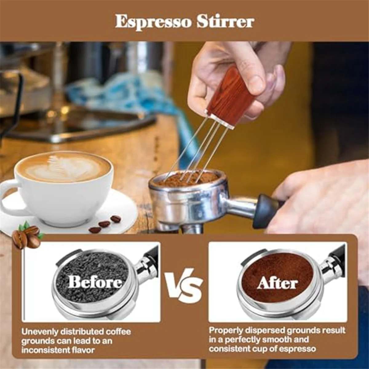 مجموعة ملحقات الإسبريسو A58E-54mm، أداة WDT، قمع الجرعات ومجموعة شاشة عفريت، محرك توزيع إبرة القهوة