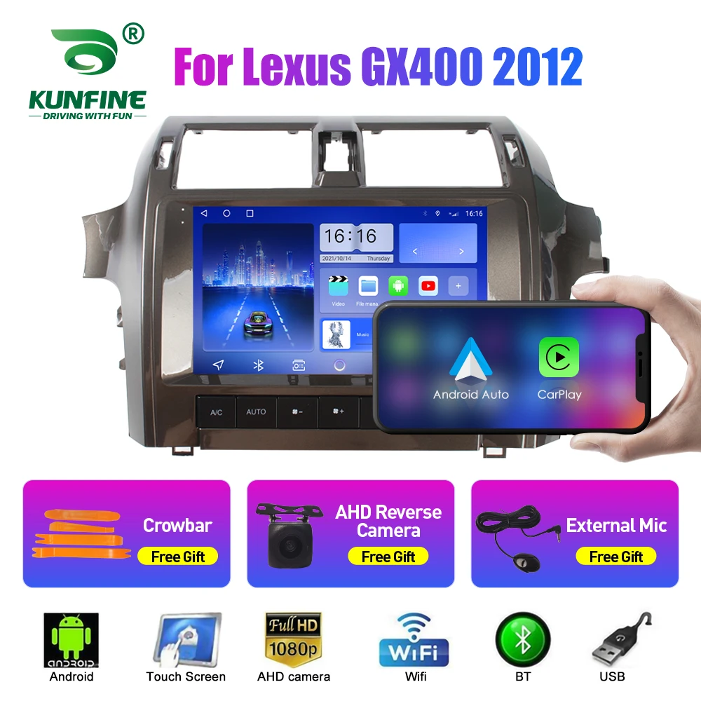 

Автомобильный радиоприемник 2Din Android для Lexus GX400 2012, аудио мультимедийный плеер, Carplay, GPS-навигация, стерео аудио головное устройство Carplay