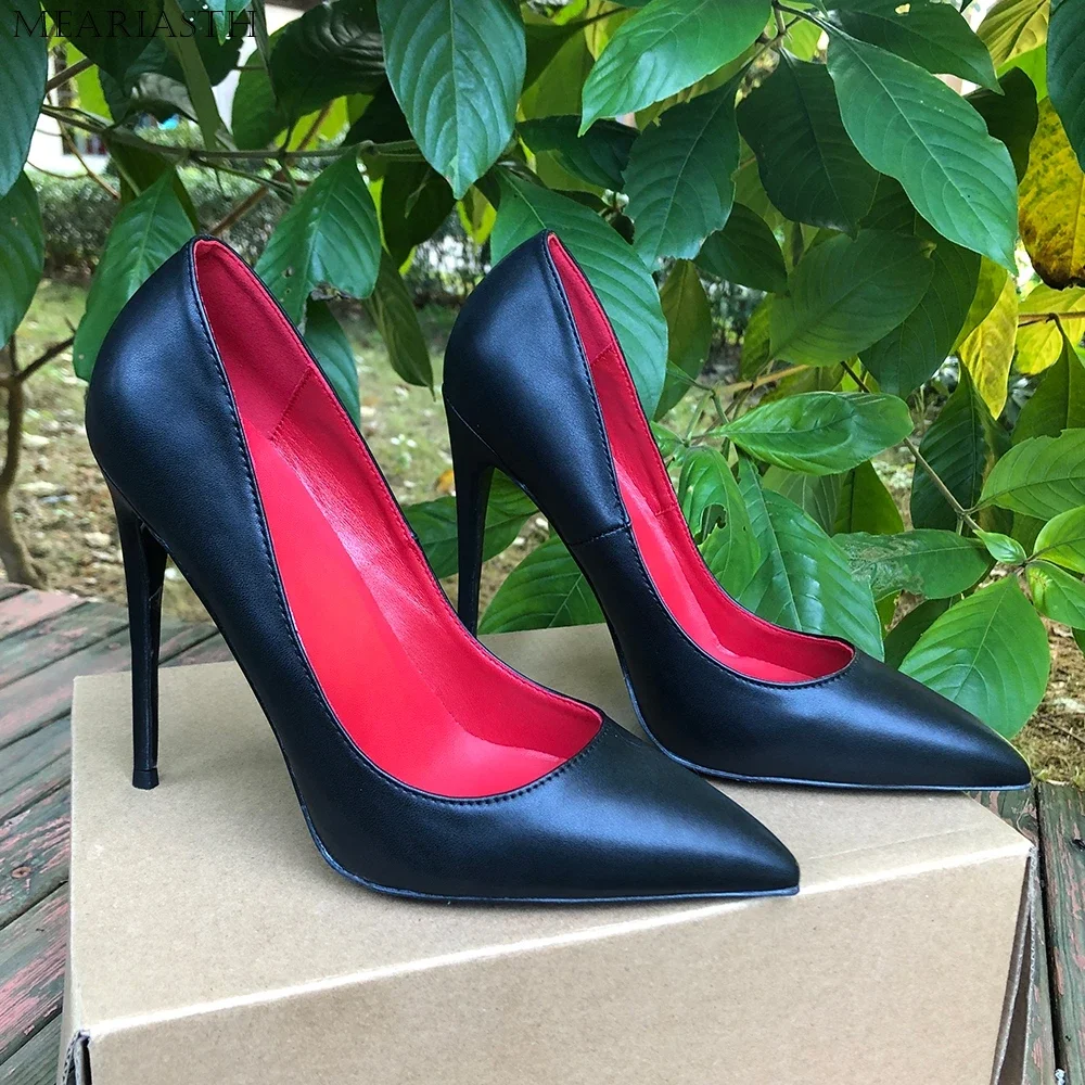 

2024 Hot Solid Black red Matte Stiletto Pumps Women Sexy Pointy Toe Slip On High Heels Elegant OL Ladies Dress Shoes Customized