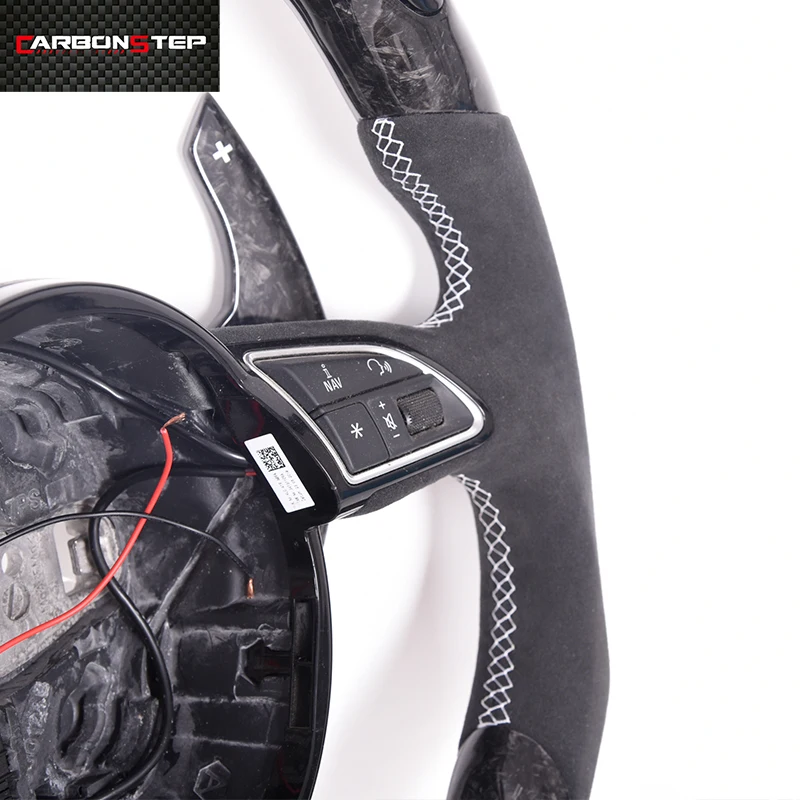 Forged Carbon Fiber Custom Steering Wheel with LED Lights  for Audi