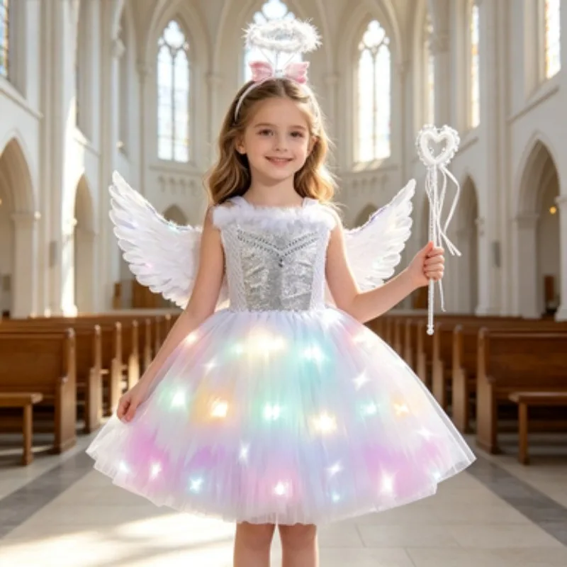 

Sparkling Dress Set for Girls, Elegant Tulle Tutu Skirt, Kids' Outfits for Stage Shows, Runway Performances & Festival Dresses