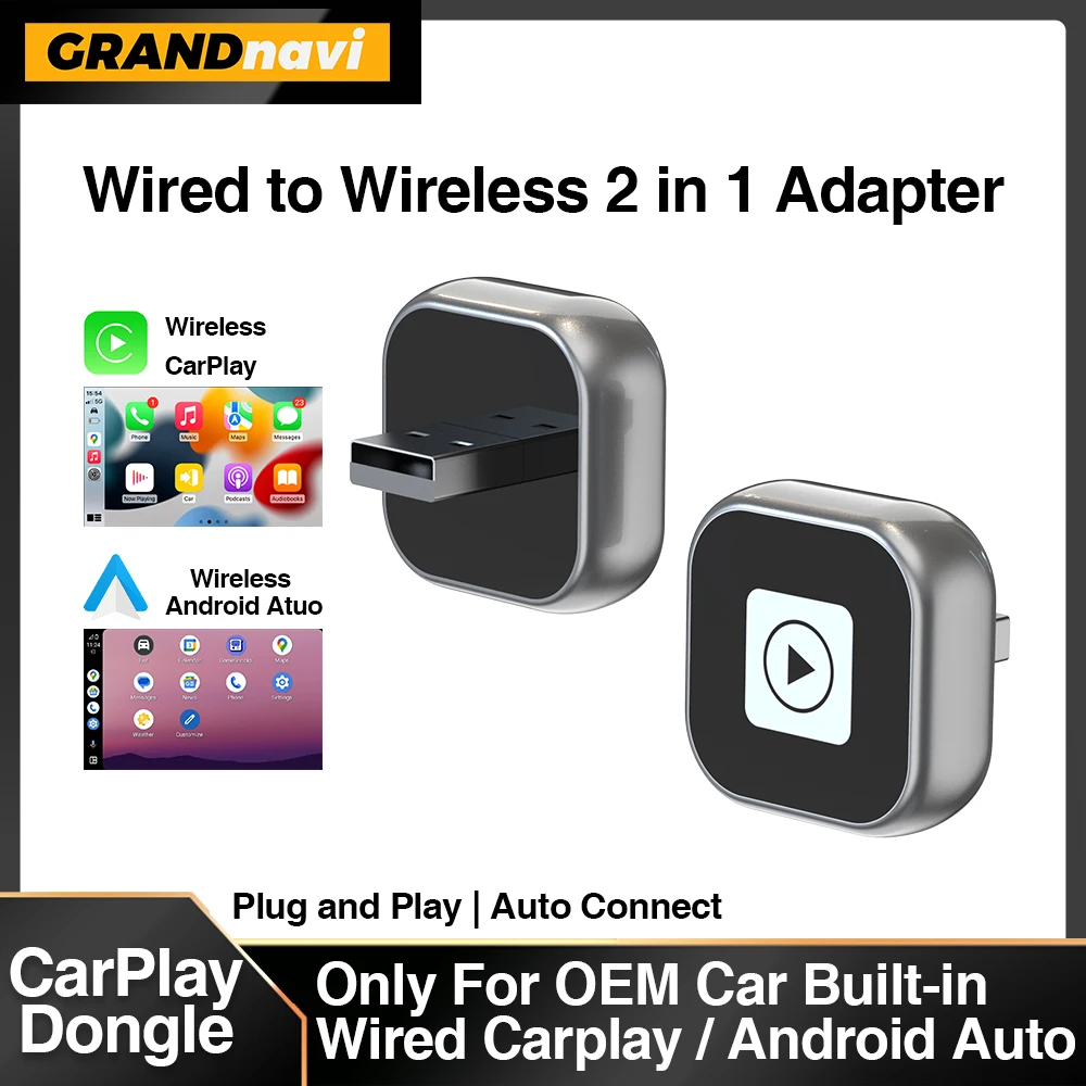 New Wireless CarPlay Android Auto Adapter USB Dongle Smart Mini Box Plug And Play Universal For VW Toyota Nissan Honda Ford Benz