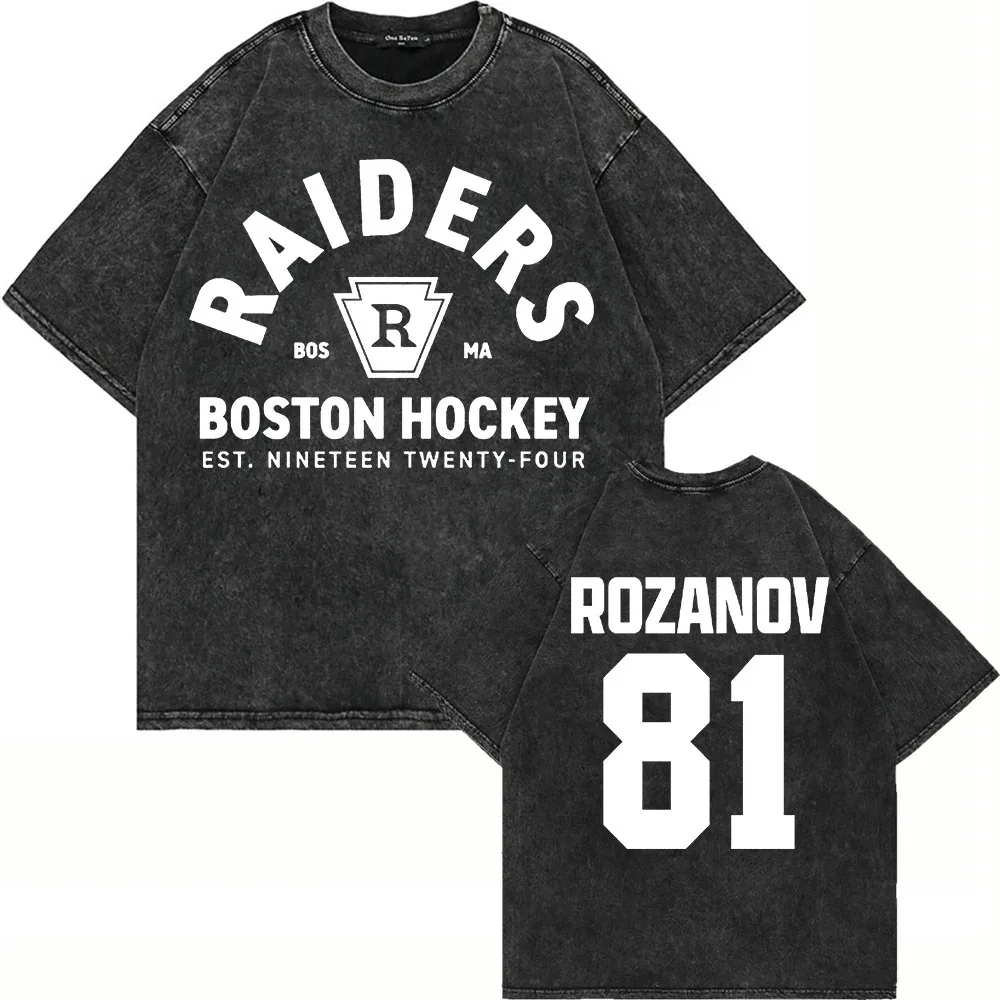 Heated Rivalry Ilya Rozanov 81 Boston Raiders Vintage Washed T-Shirts Men Women Scott Hunter Shane Hollander Graphic Print Tees