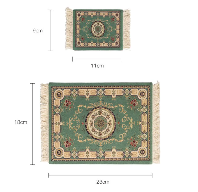 Anime Figure Scene Accessory Mini Dolls Bedroom Retro Carpet Nordic Style Carpets For Diy Decoration Print Floor Mats Toys