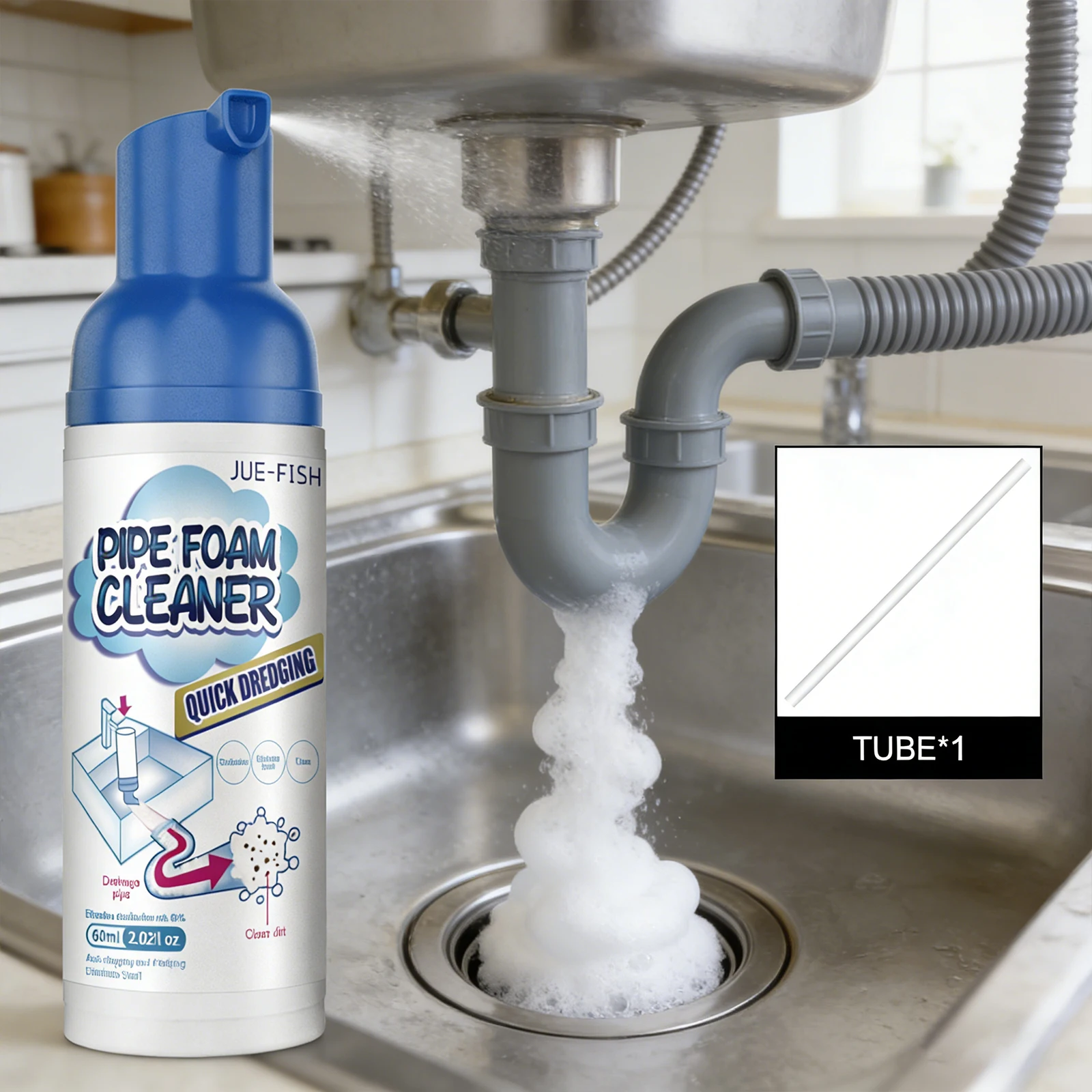 

Pipe Dredge Deodorant Sewer Clog Remover Foam Sink Odor Cleaner Kitchen Dredging Liquid Effective Drain Opener Toilet Pipeline