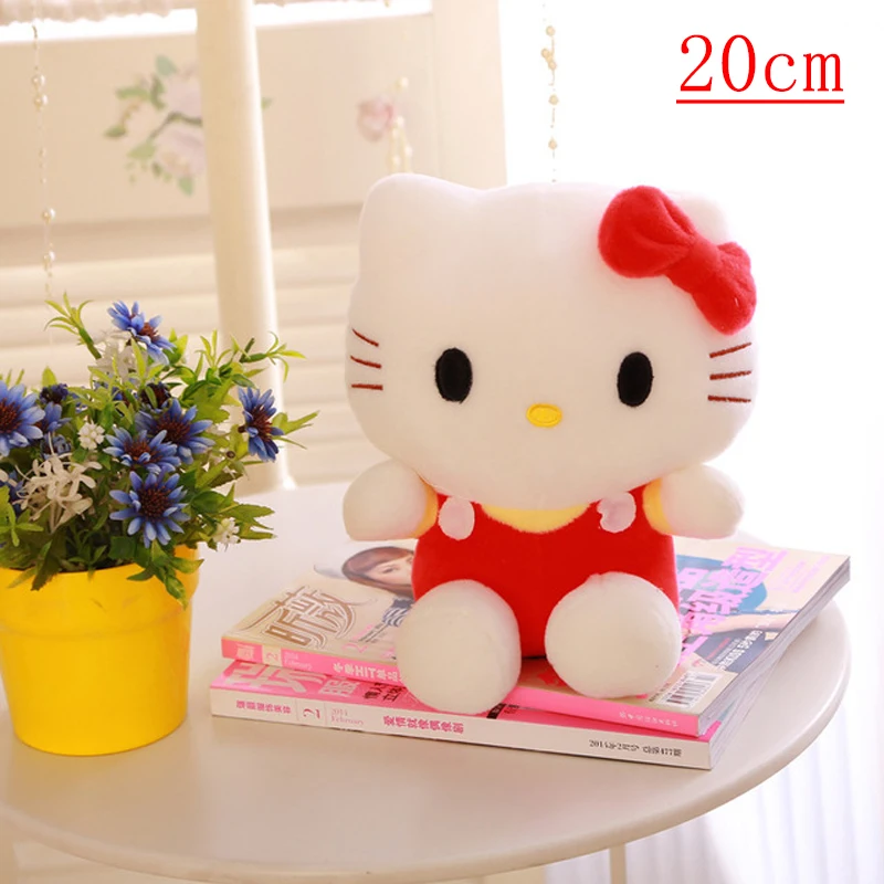 Hello Kitty Plush Toys Sanrio Cute 20cm Movie KT Cat Dolls Soft Stuffed Hello Kitty Christmas Gifts For Kids Animals Toys