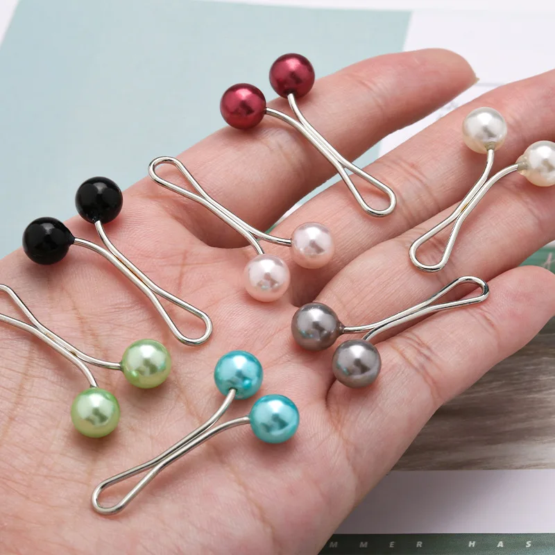 Reusable Clothing Accessory Fashion Scarf Fixing Pin No Sew Waist Adjuster High-Quality Pearl Waist Tightener Clip - Detail 1