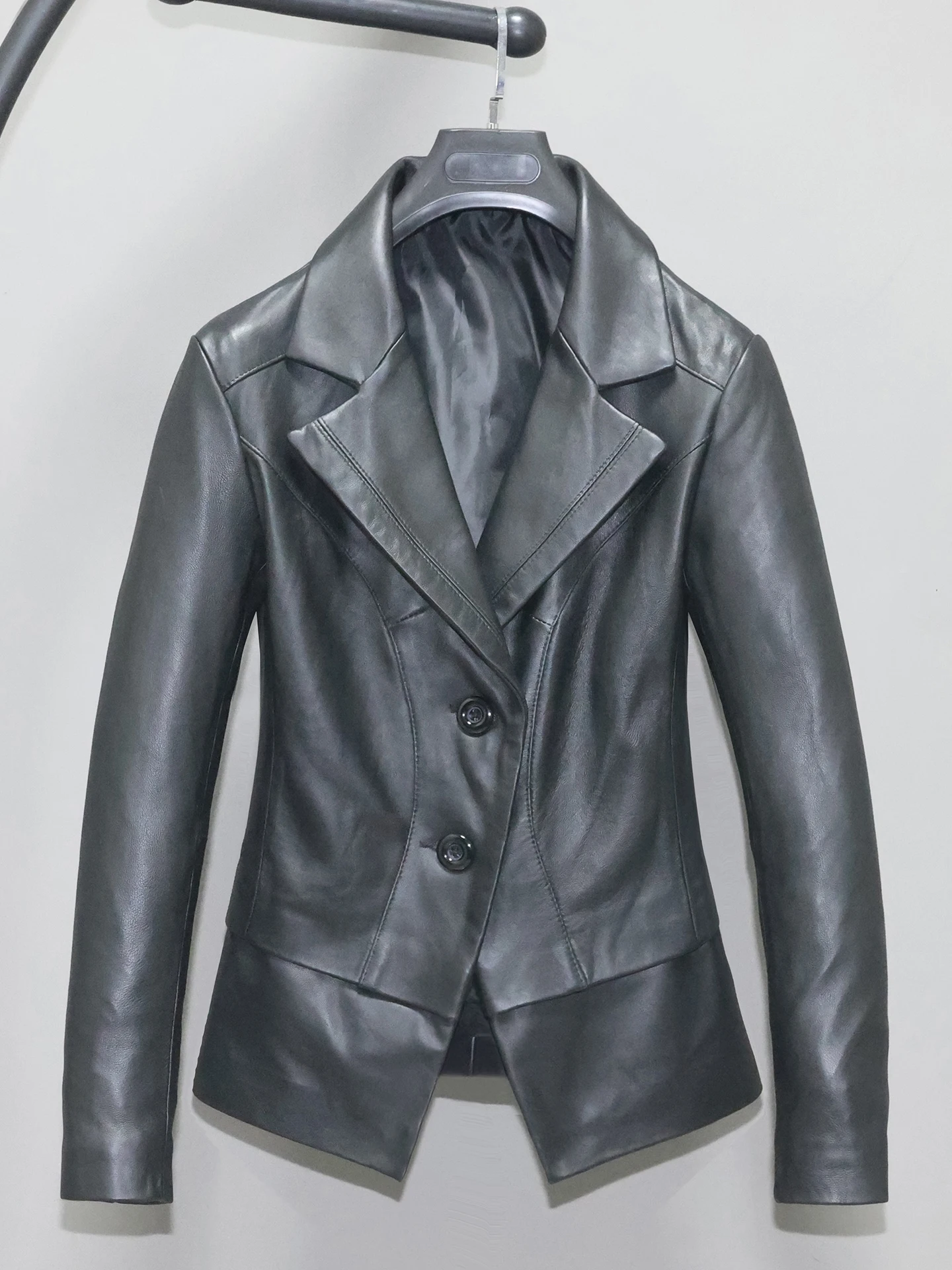 Giacca da Donna in Vera Pelle, Slim Fit, Professionale, Casual, in Pelle di Pecora, per il Pendolarismo