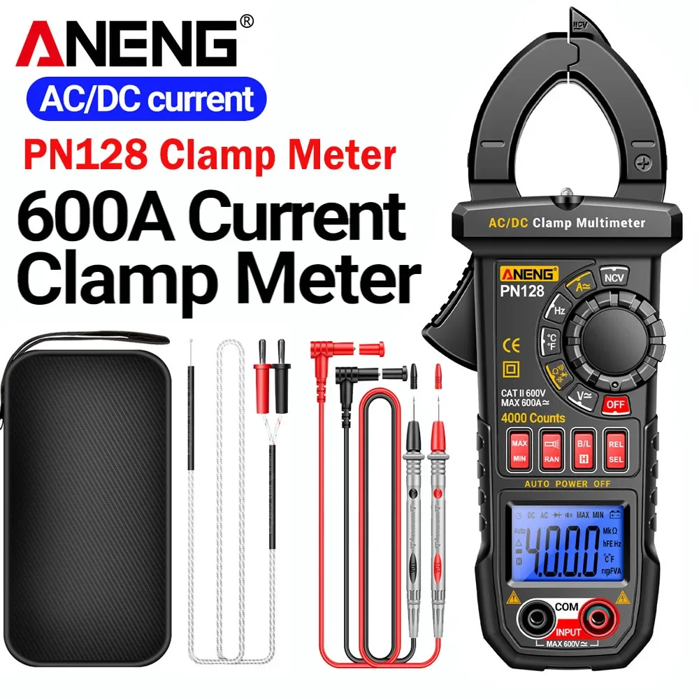 Clamp Multimeter Digital Tester ANENG PN128 Non-contact Voltage Sensing 4000 Count Current Voltmeter Electrician Detector Repair