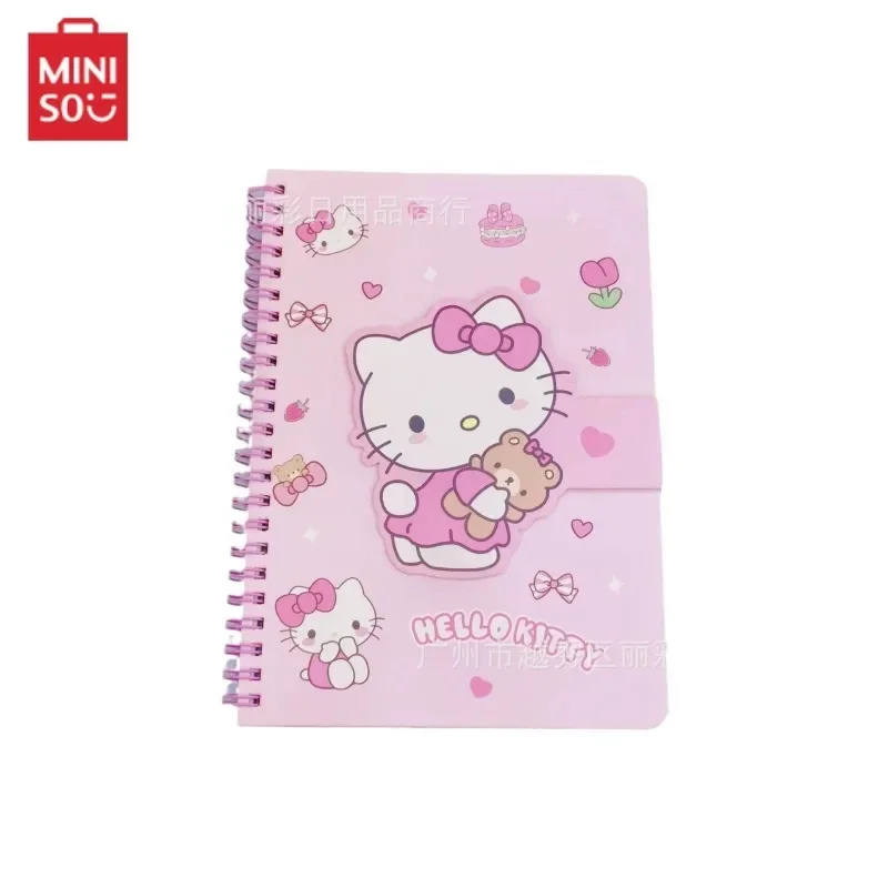 Sanrio Original Kawaii Hello Kitty Kuromi My Melody A5 Magnetic Buckle Student Diary Book Anime Cartoons 80 Page Coil Notebook