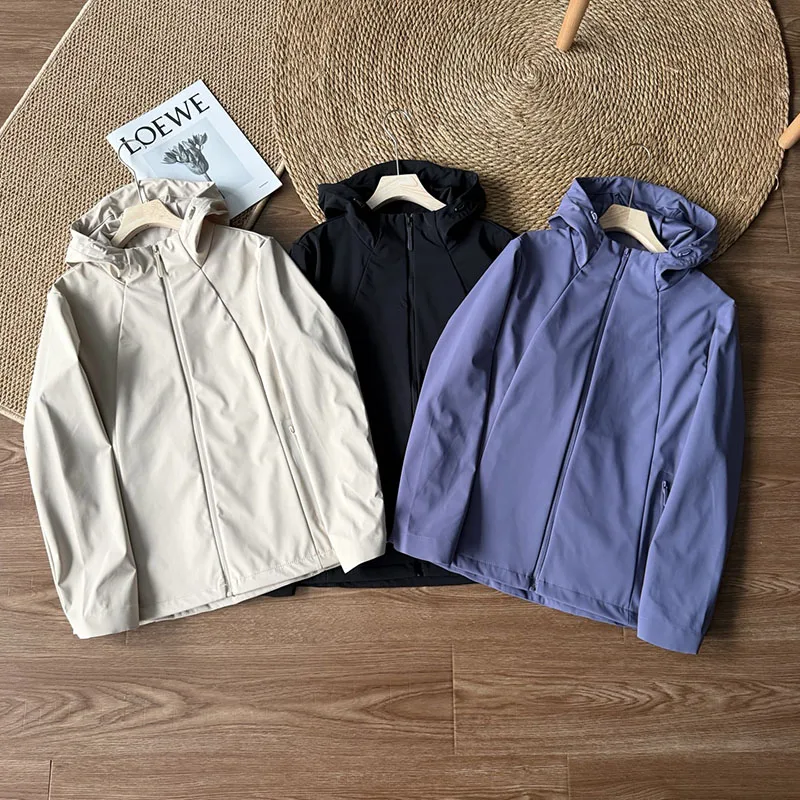 

High-quality men's fashionable and stylish outdoor casual sports soft-shell hooded down jacket, windproof commuting jacket