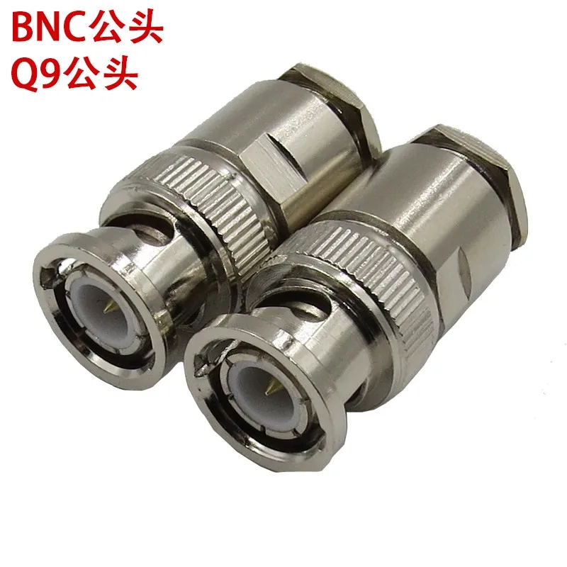 1 قطعة موصل هوائي النحاس النقي Q9 النحاس النقي الاتصال الداخلي التوصيل BNC ذكر رئيس 50-1.5/-3/-5/-7/-9 50 أوم #1
