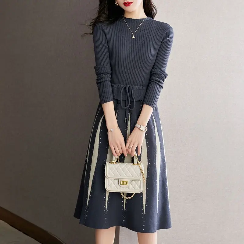 

Pull Femmes Tendances 2026 Fashion Slim Women's Knitwear Jumper Spring Autumn Woolen Sweater A-line Dress Female Pullovers