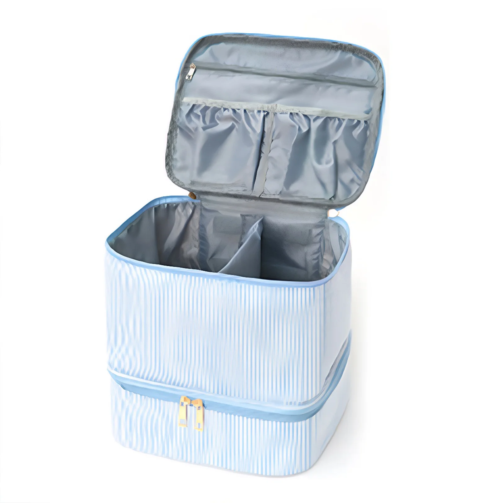 

Double Layer Pu Leather Nail Polish Storage Organizer with Handles Nail Polish Storage Bag for Manicure Supplies