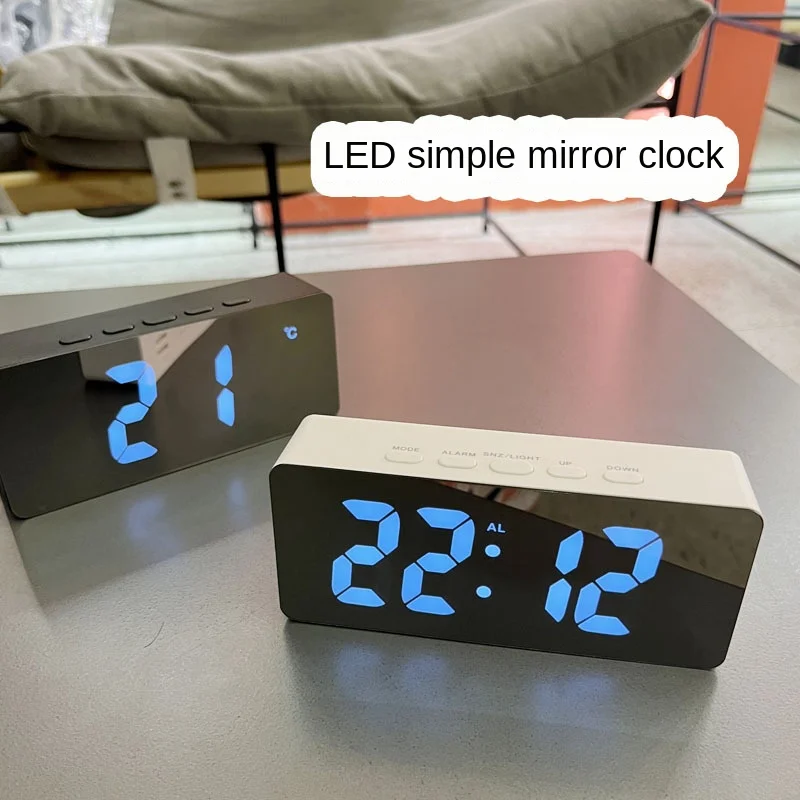 New multi-functional LED electronic alarm clock desktop simple mirror luminous digital clock ins students special alarm clock