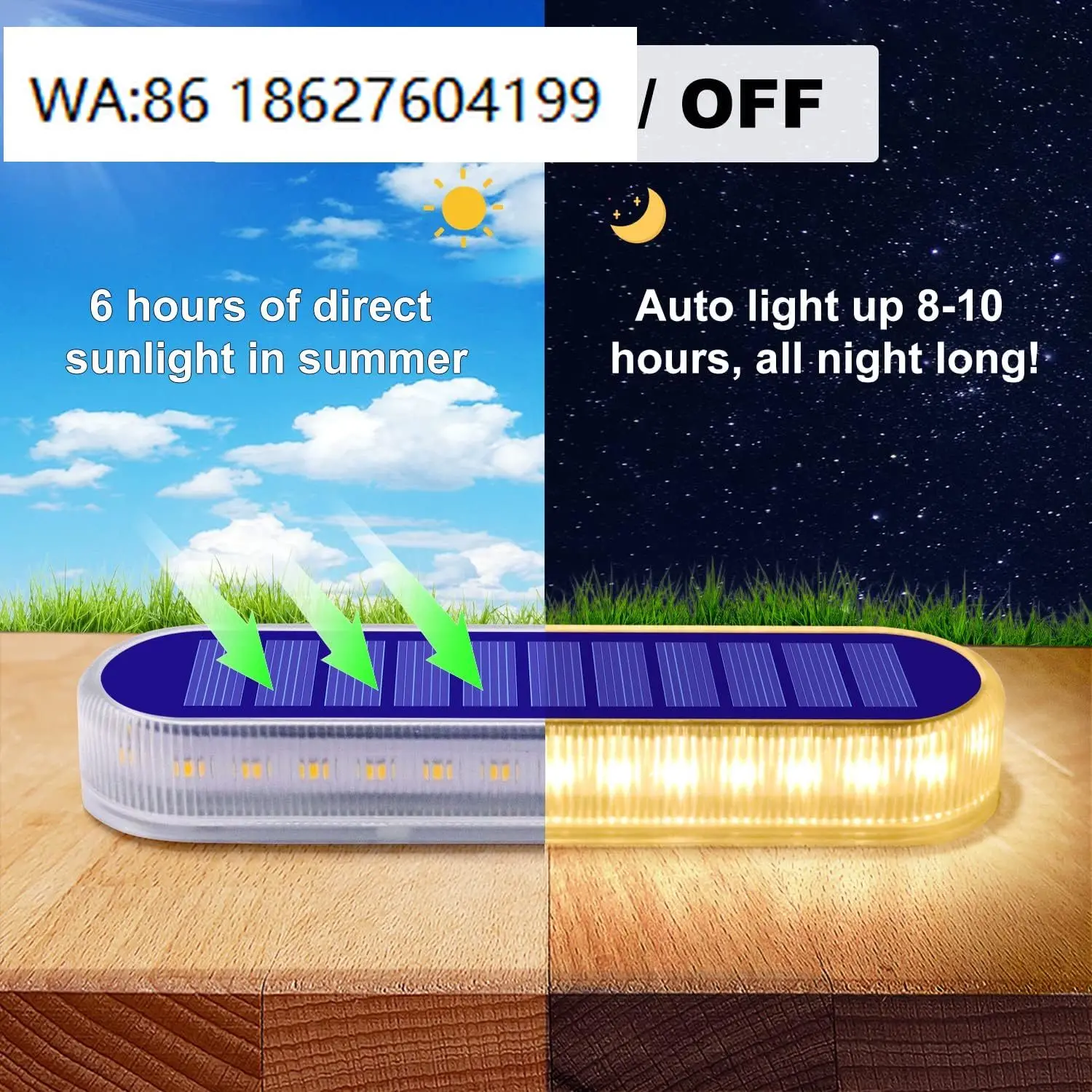 Beam Auto On Off IP68 Solar Step Lamp Outdoor Deck Stair Fence Patio Garden Path Landscape Solar