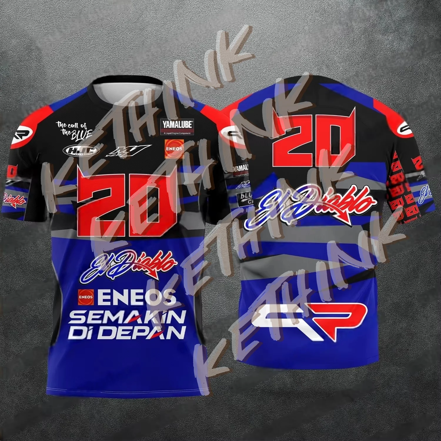 

2025 New NO.20 Fabio Quartararo Enthusiasts Motorsport Men's Commemorative Summer Fashion Breathable Sports T-shirt Moto