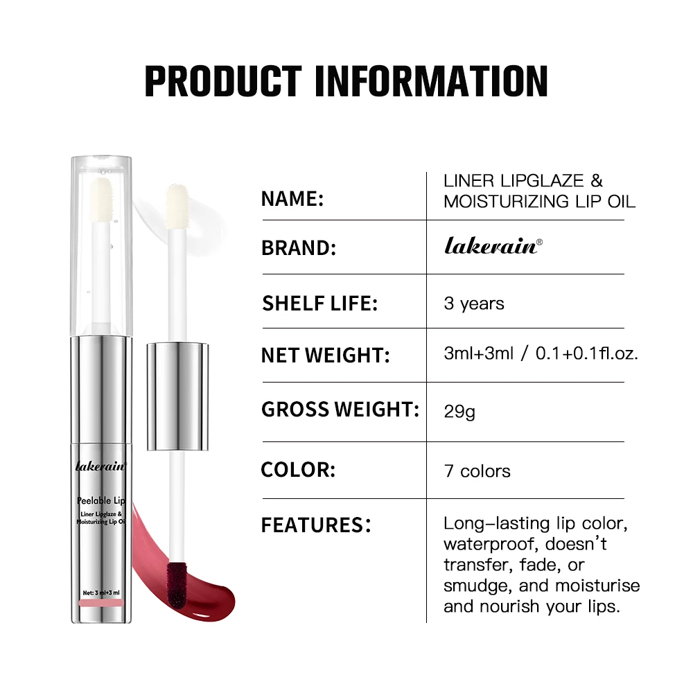 Matita per labbra staccabile impermeabile e lucidalabbra Doppia testa Rossetto nutriente opaco a prova di sbavature Trucco cosmetico a lunga durata