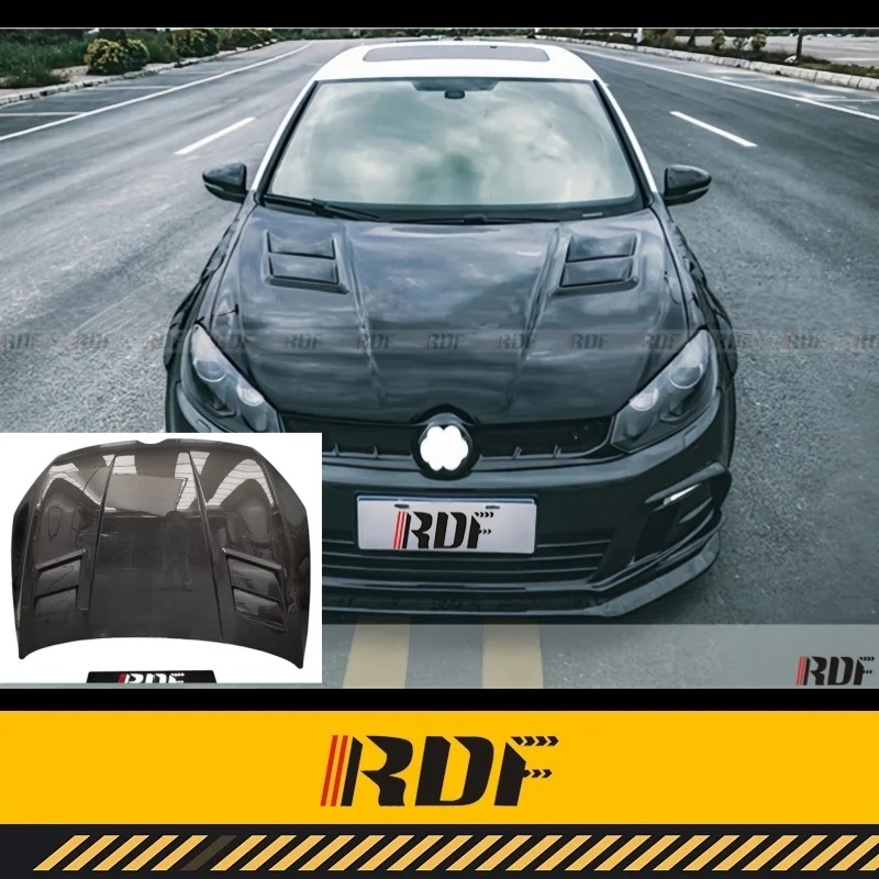 Suitable for Hot Sale VW GOLF MK 6 GTI R20 R Modify Parts Carbon Fiber Aspec Front Engine Hood Bonnet Air Vent Hood Car Body Kit