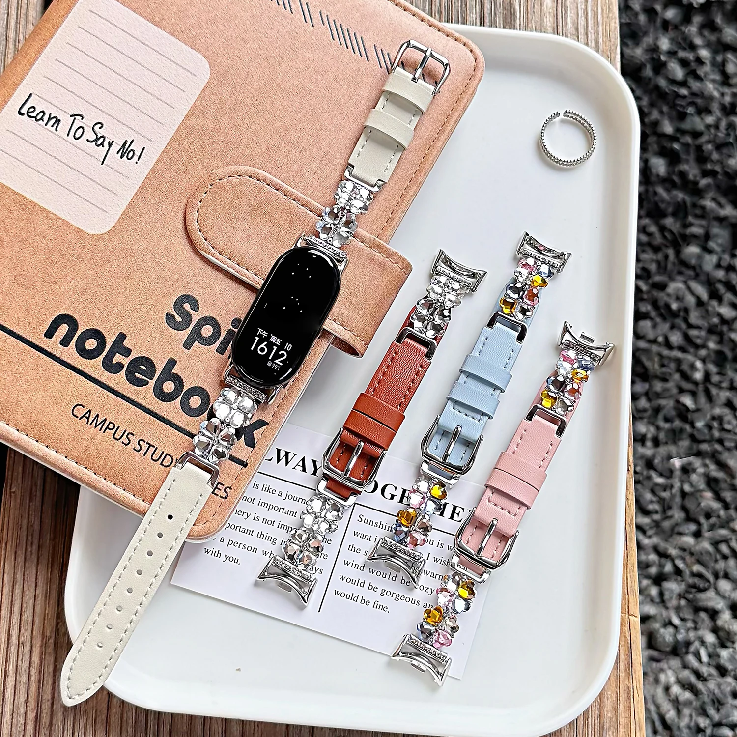 

Colorful Four Diamond Super Migration Leather Strap Universal 18 20 22mm Model for Xiaomi 10 8 9 Pro for Huawei 8/9/10 GT4 5 41