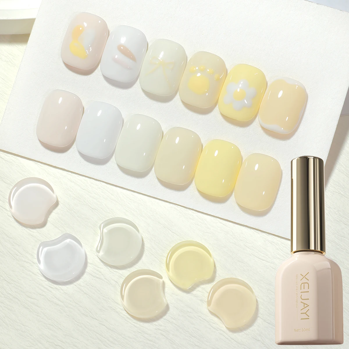 

XEIJAYI римский крем-бутылка чистый цвет 6 шт. -- светодиодный гель для ногтей дизайн ногтей украшения художественный дизайн маникюрный салон DIY салон гель