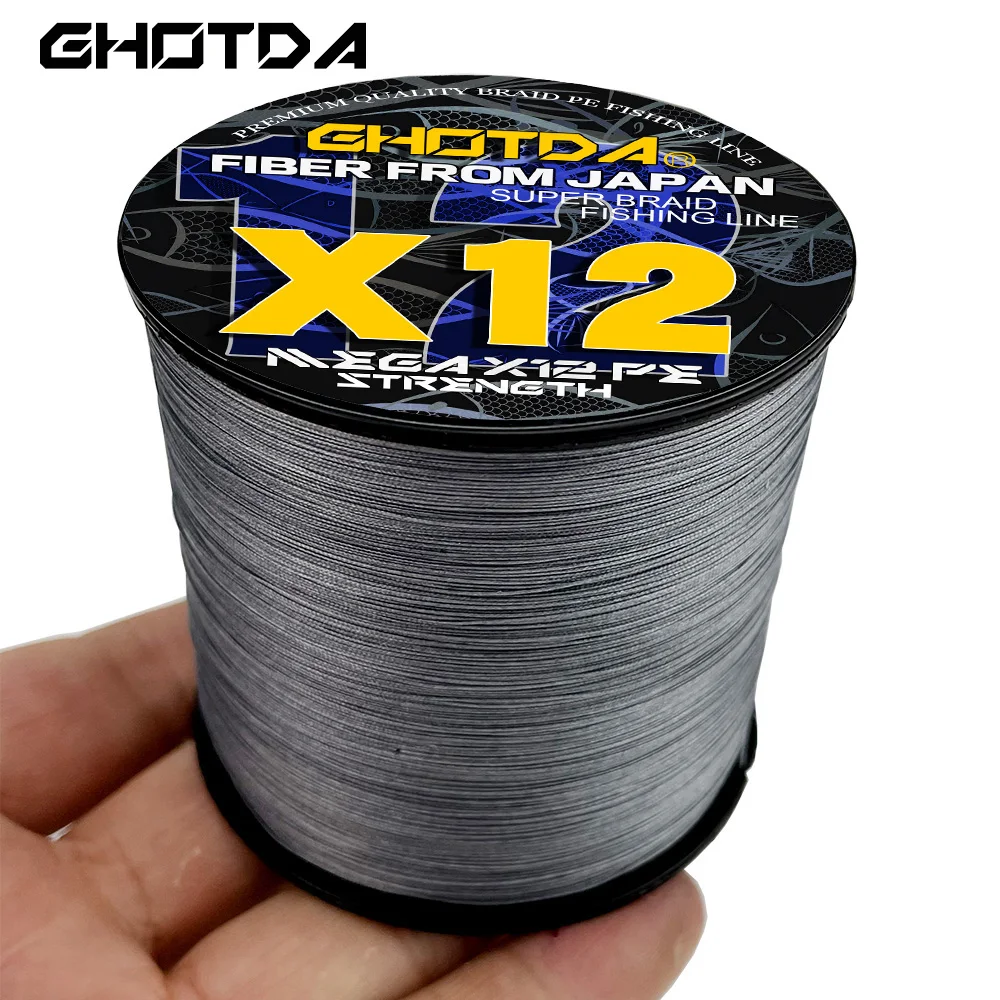 Factory Direct Extended Version Ghotda 12X PE Line 1000M Line Smoother Firmer and Anti-bite Multifilament Fishing