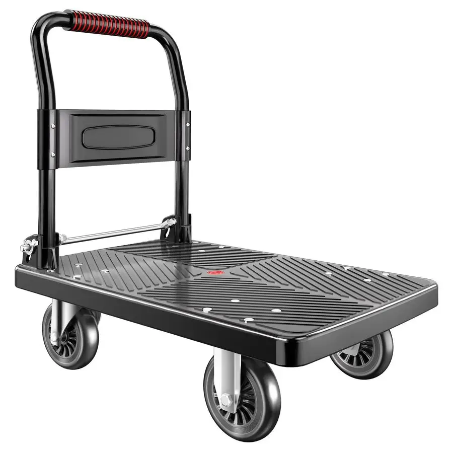 

Foldable Push Cart Dolly 780 lbs.Capacity Moving Platform Hand Truck Foldable for Easy Storage 5 PU 360 Degree Swivel Silent Whe