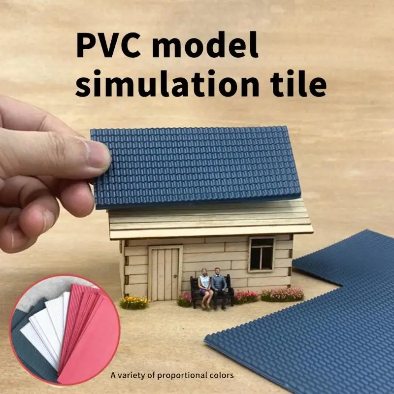 3 個のミニチュア屋根瓦シミュレーションテクスチャとモデル構築愛好家のための色クラフトモデルプロジェクトアクセサリー A2UB