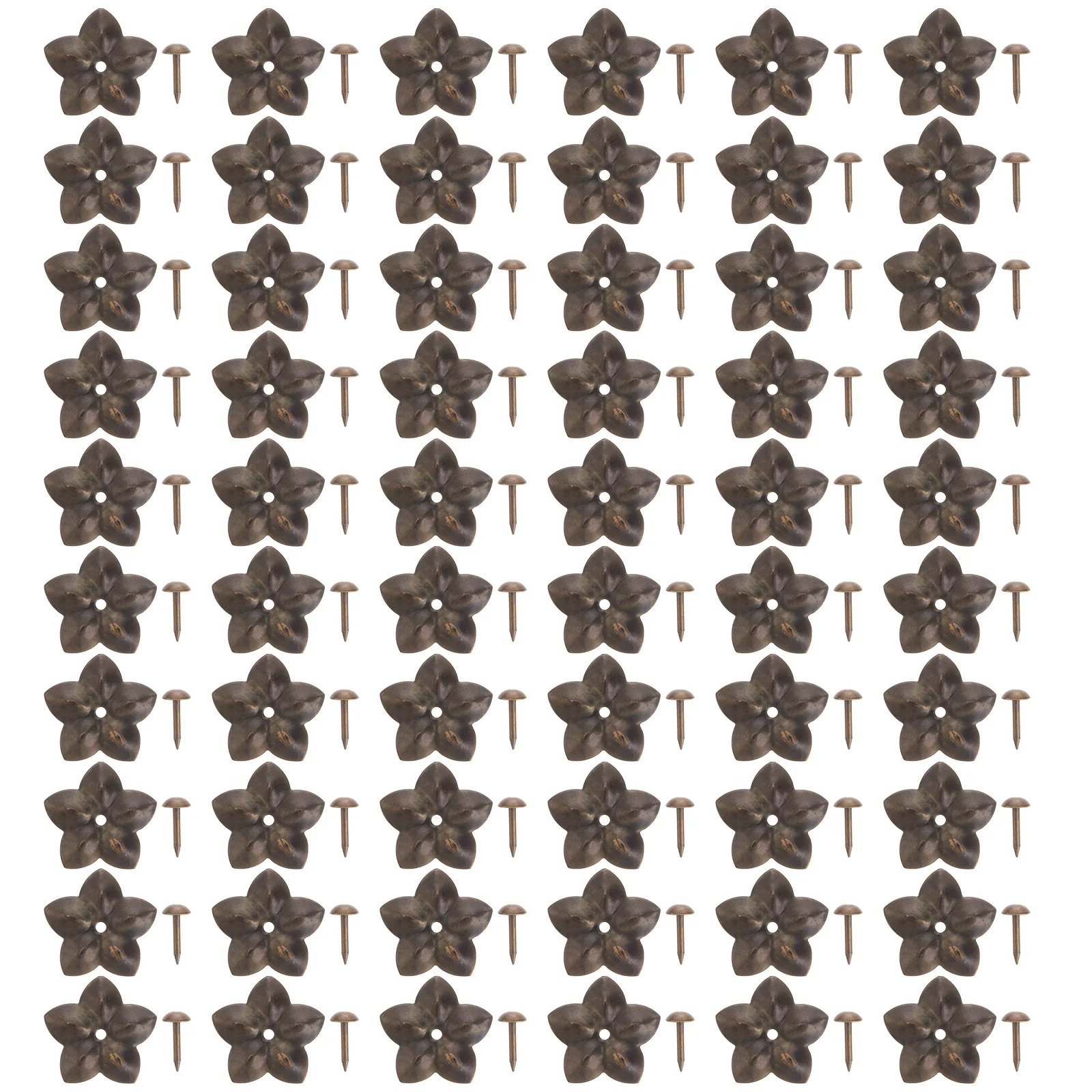 

Plum Blossom Upholstery Tacks Furniture Decor Thumbtacks Iron Retro Sofa Nail Patch Creative Applique Long Lasting