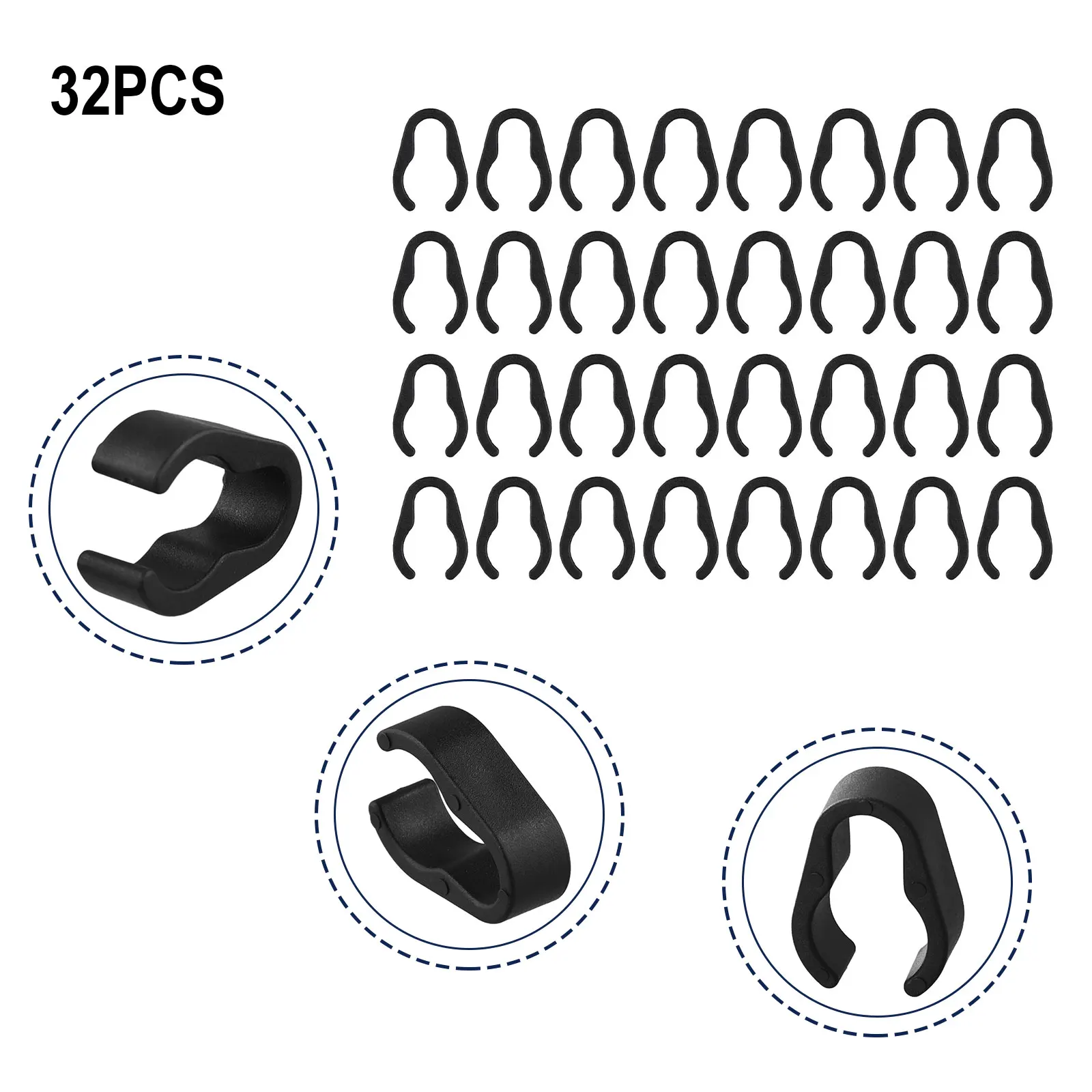 

32Pcs Microphone Stand Cable Clips For Stands 15-20mm, 20-25mm, 25-30mm Tubing Efficient Audio Equipment Cable Management Clips