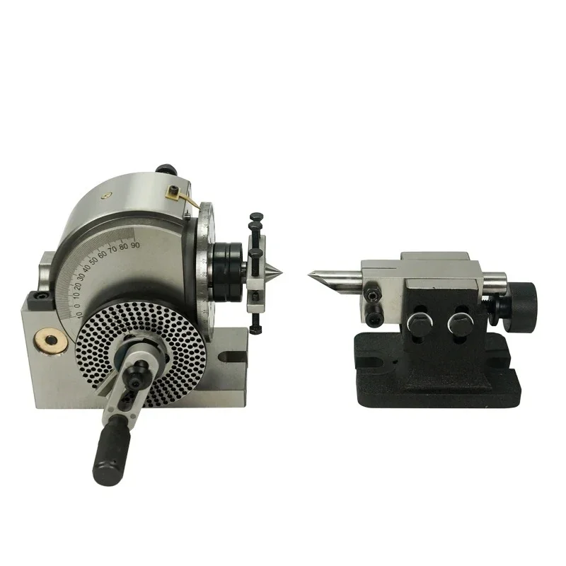4-Inch 3-jaw chuck universal indexing head with tailstock for milling machines