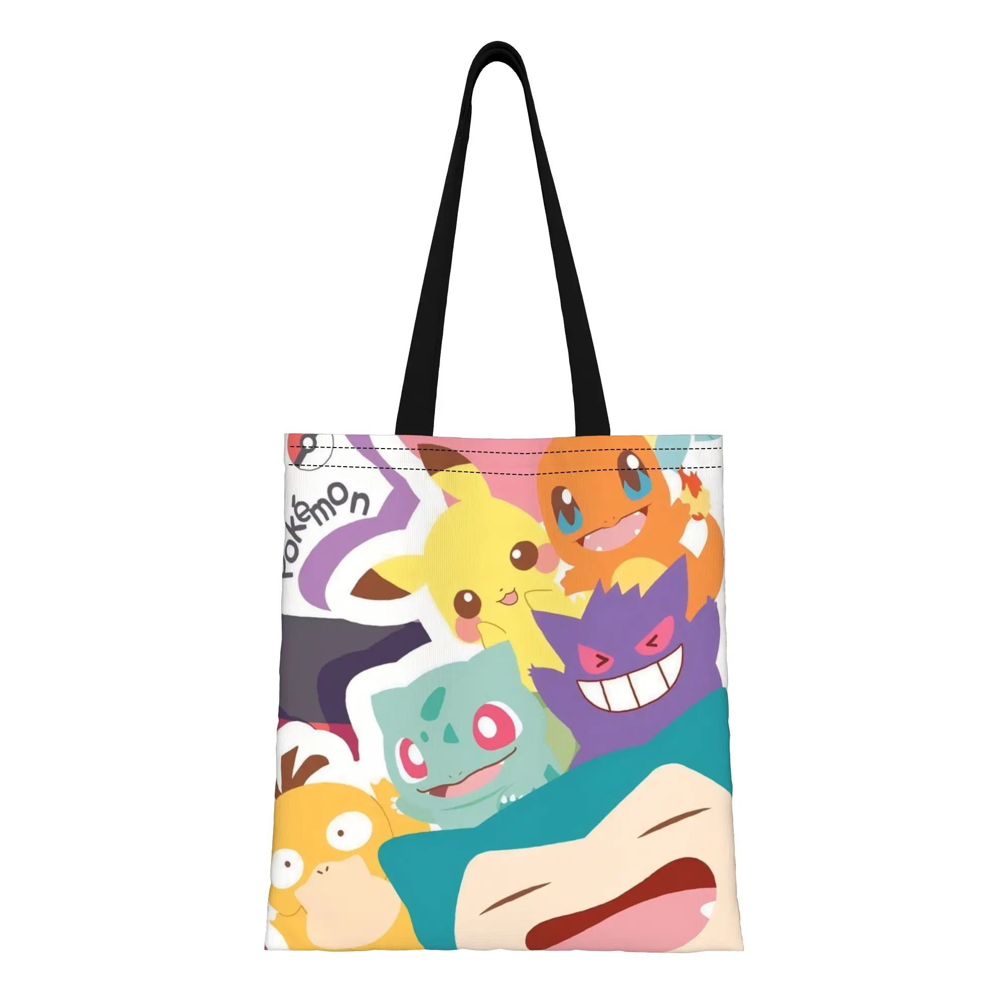 

Snorlax 3 Pokemon Canvas Tote Bag Perfect for Outdoor Women's Top-Handle Bags