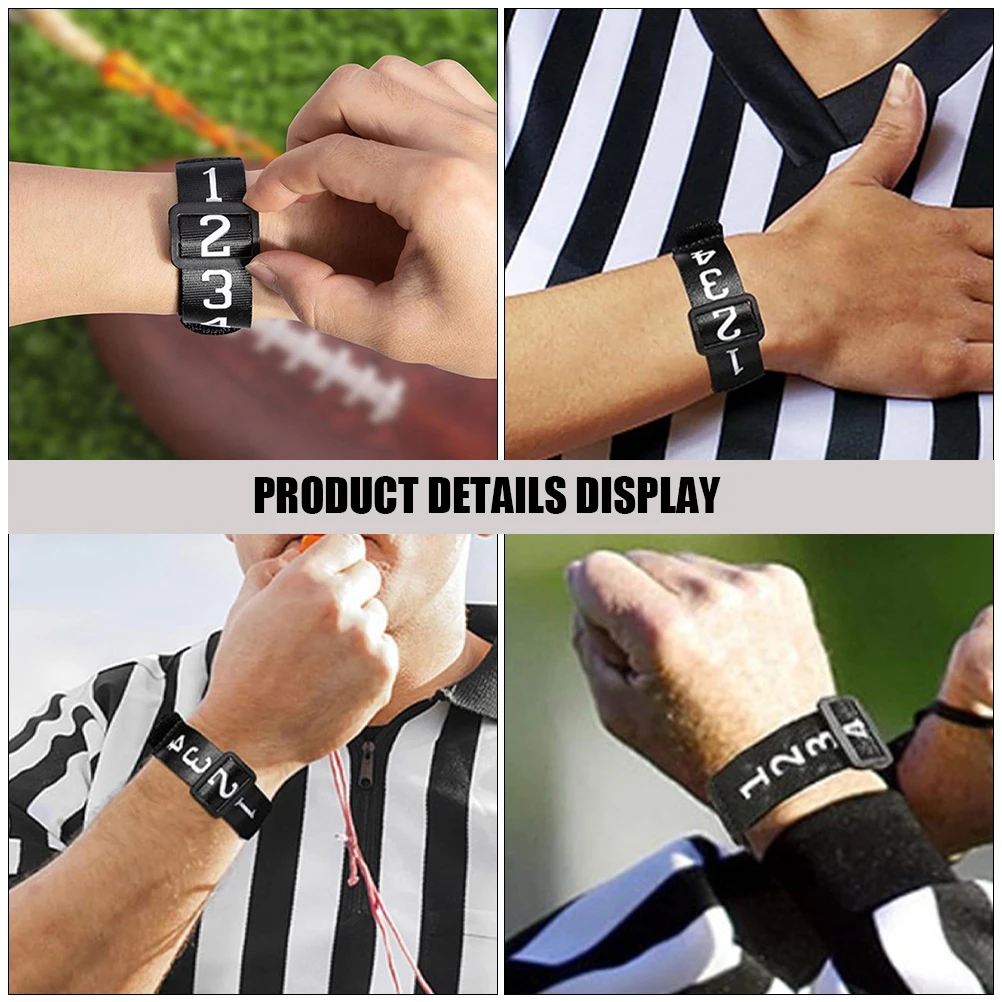 

4pcs Football Wristband Referee Gear Numbered Band For Soccer Referee Accessories Down Indicator Football Gear