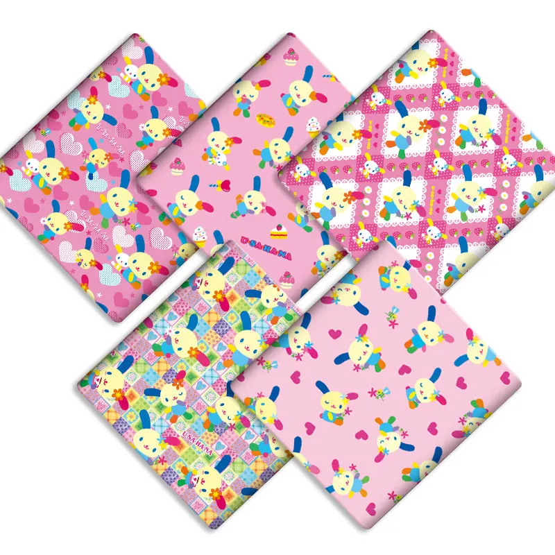 DIY-Stoff 140x50CM Baumwollstoff Patchwork Stoff Kinder Heimtextilien Nähen Puppenkleid Vorhang Polyester-Baumwollstoff
