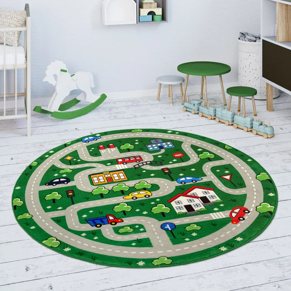 Round Geometric Rug with Black Yellow Sunburst Starburst Print 80x80cm for Living Room Office Balcony