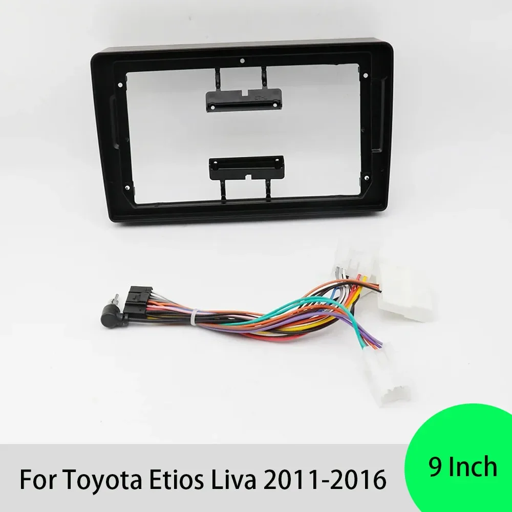 For Toyota Etios Liva 2011-2016 9 Inch Car Frame Fascia Adapter Android Radio Dash Fitting Panel Kit