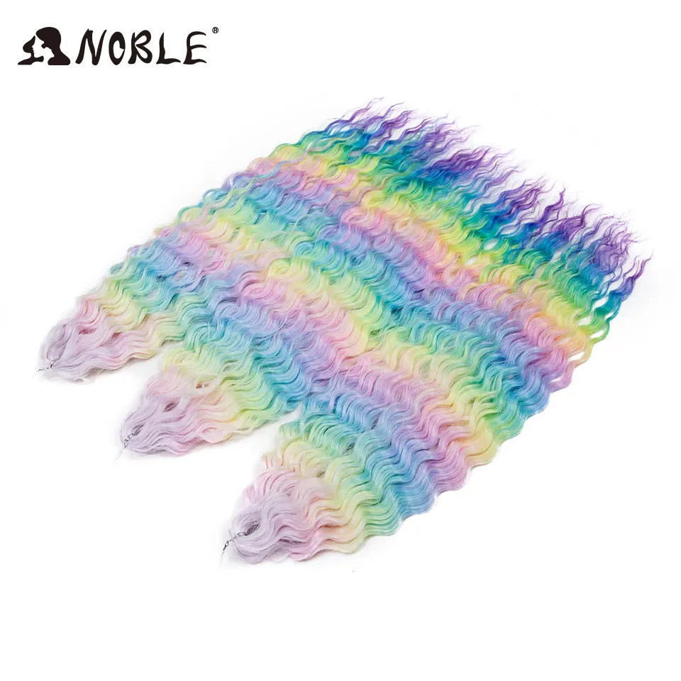 Noble Hair Synthetisch Twist Gehaakt Krullend Haar 24 Inch Watergolf Vlechthaar Ombre Blond Bruin Diepe Golf Vlechthaarverlenging