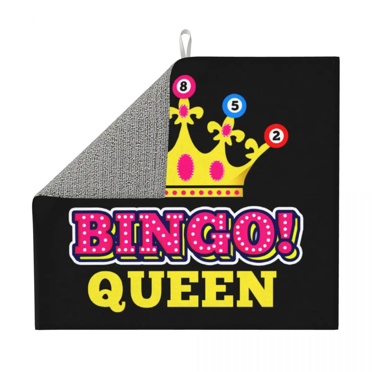 Custom Bingo Queen Dish Drying Mat for Kitchen Fast Dry Super Absorbent Microfiber Dishes Drainer Pad