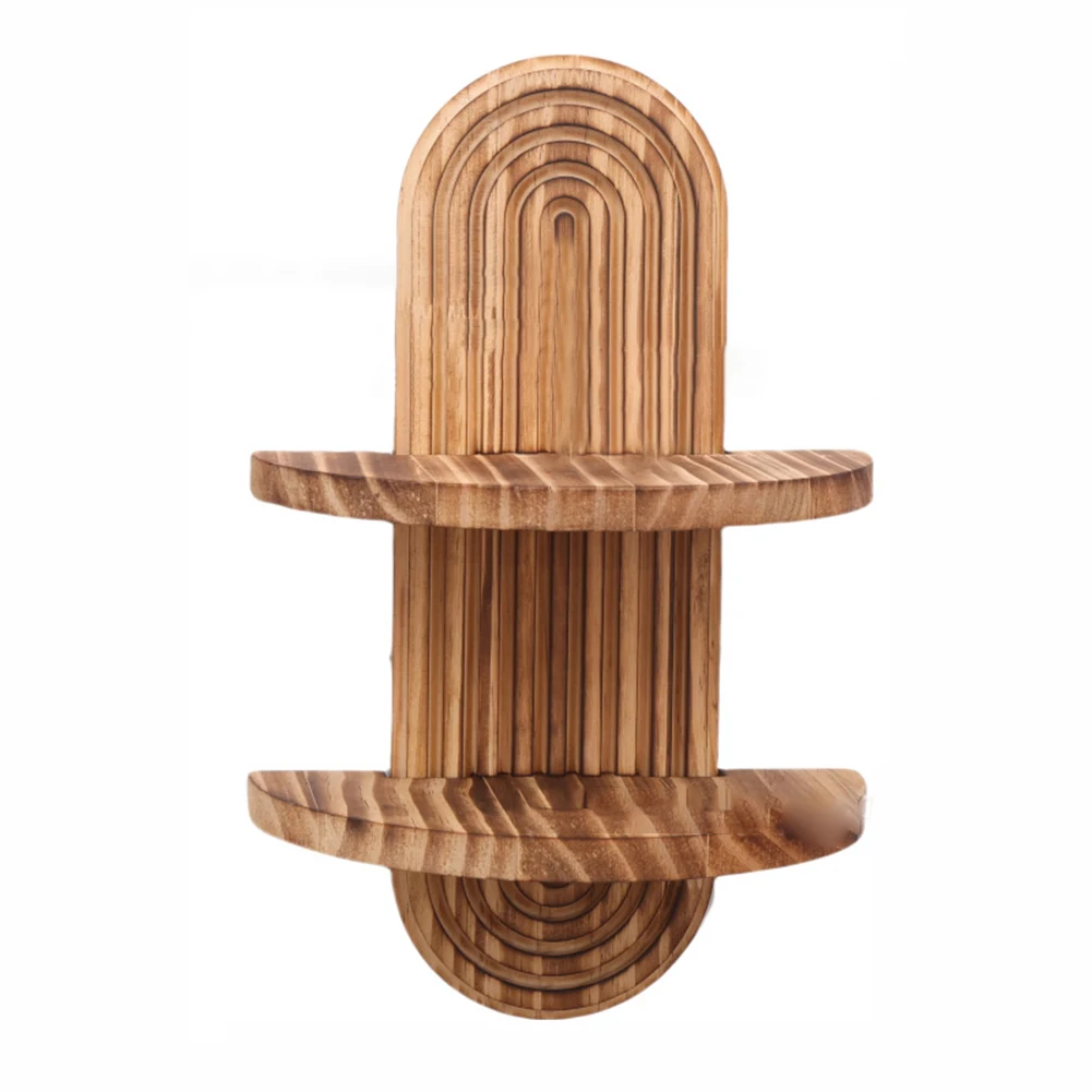 Easy Install Floating Shelf Rustic Decor Carbon Wood Color Floating Wooden Shelf Elegant Design Functional Display