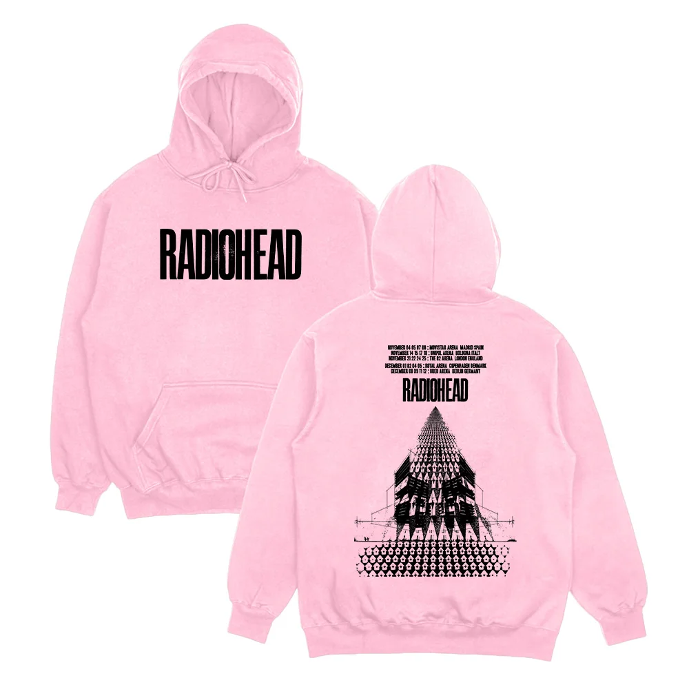 Sudaderas con capucha de banda de Rock Radiohead, sudaderas de gira europea de Radiohead, ropa de calle de gran tamaño de Hip Hop, ropa Unisex