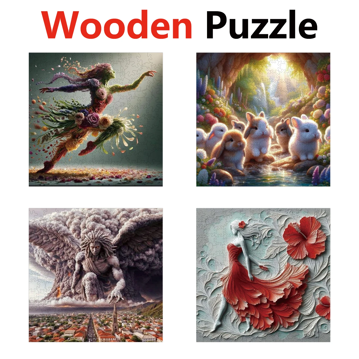

Little Bunny Beauty Animal Puzzles High Quality Jigsaw Puzzle Wooden Puzzle Best Christmas Gift