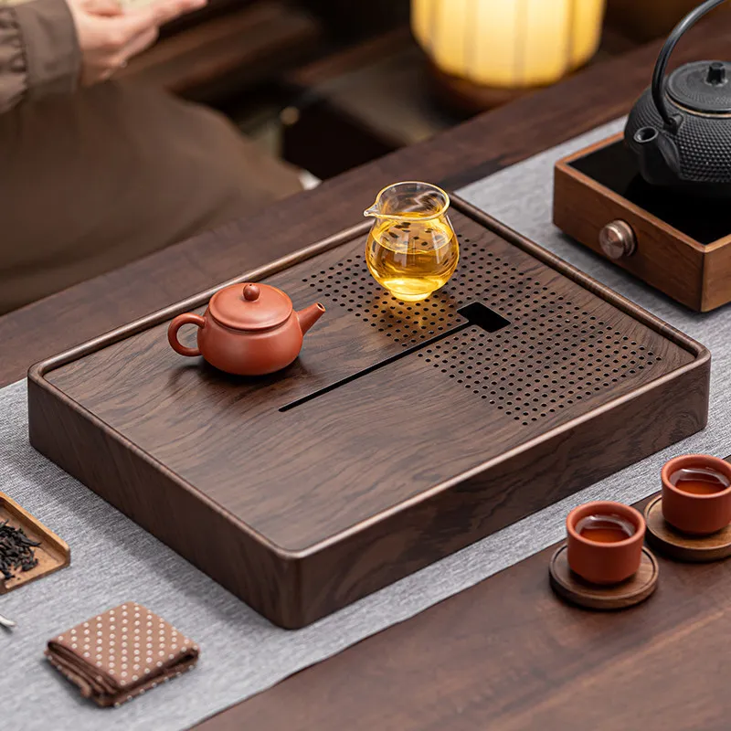 Decorative Tea Tray On Table Kitchen Original Nordic Designer Rattan Tea Tray Bamboo Indoor bandejas de madera Tea Supplies