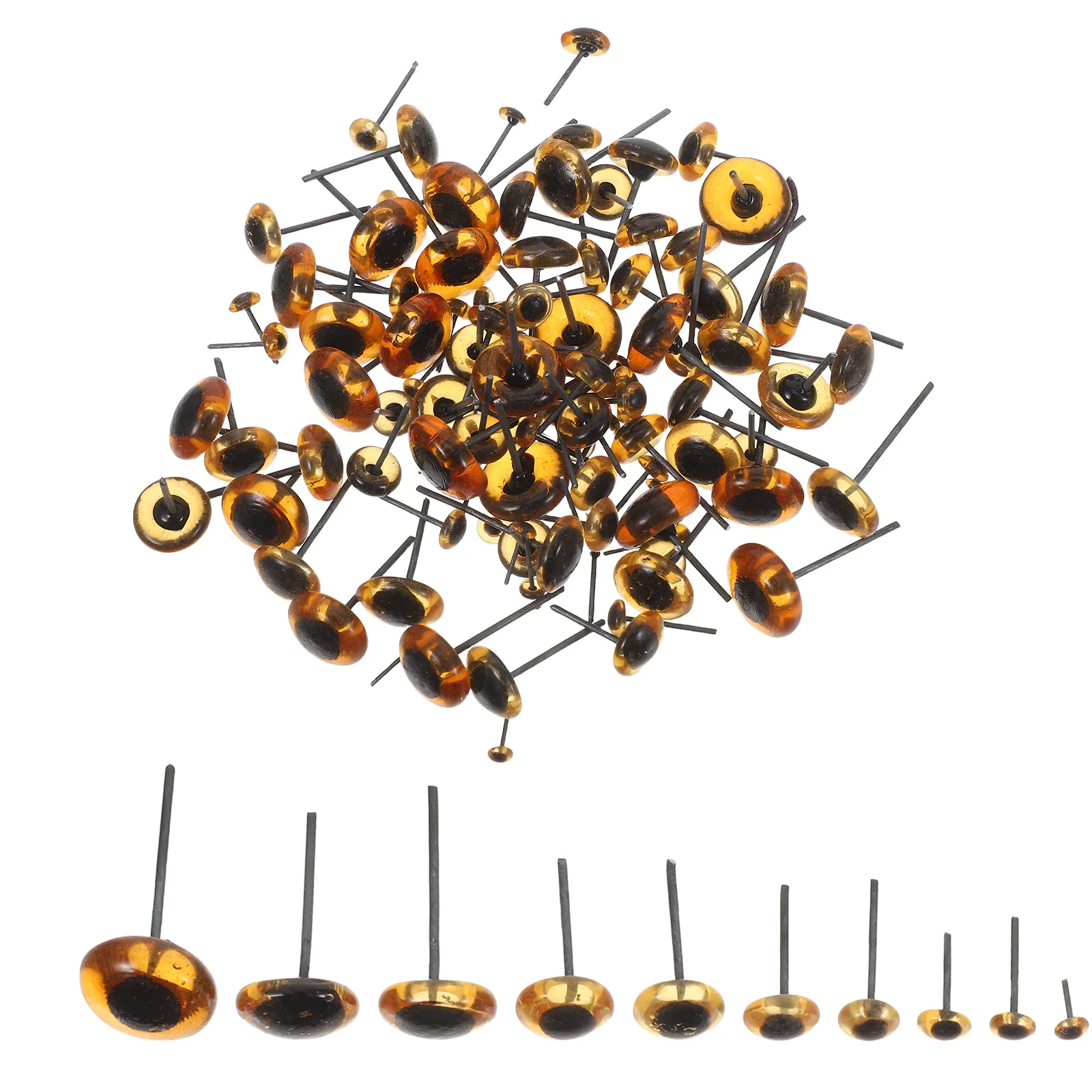 

100Pcs Mini Needle Felting Safety Glass Eyes Realistic Round Eyeballs for Handmade Soft Animal Sewing Crafts Stuffed Animal Eyes