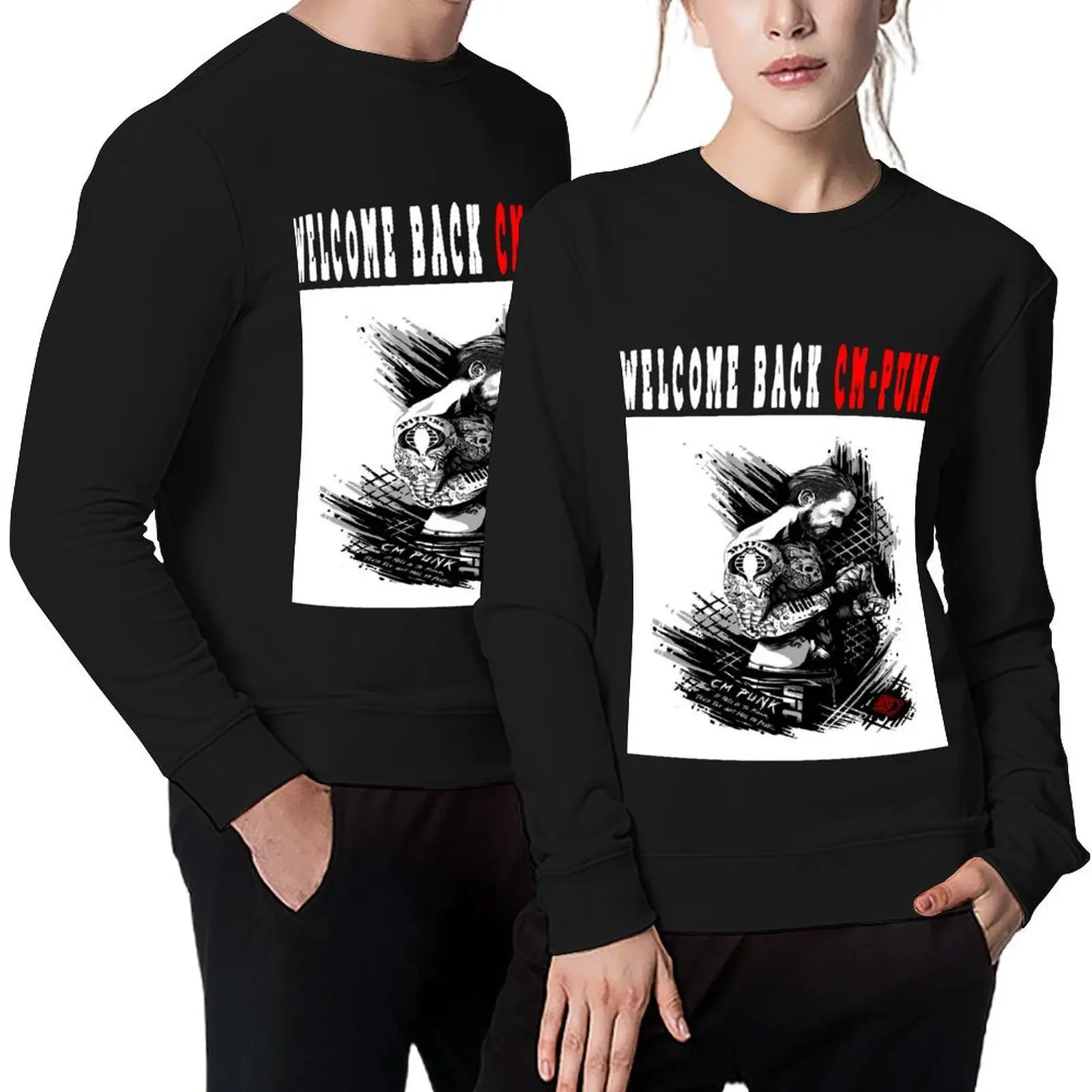 

Cm punk aew return Pullover anime clothing men wear anime clothes mens designer clothes winter man sweatshirt