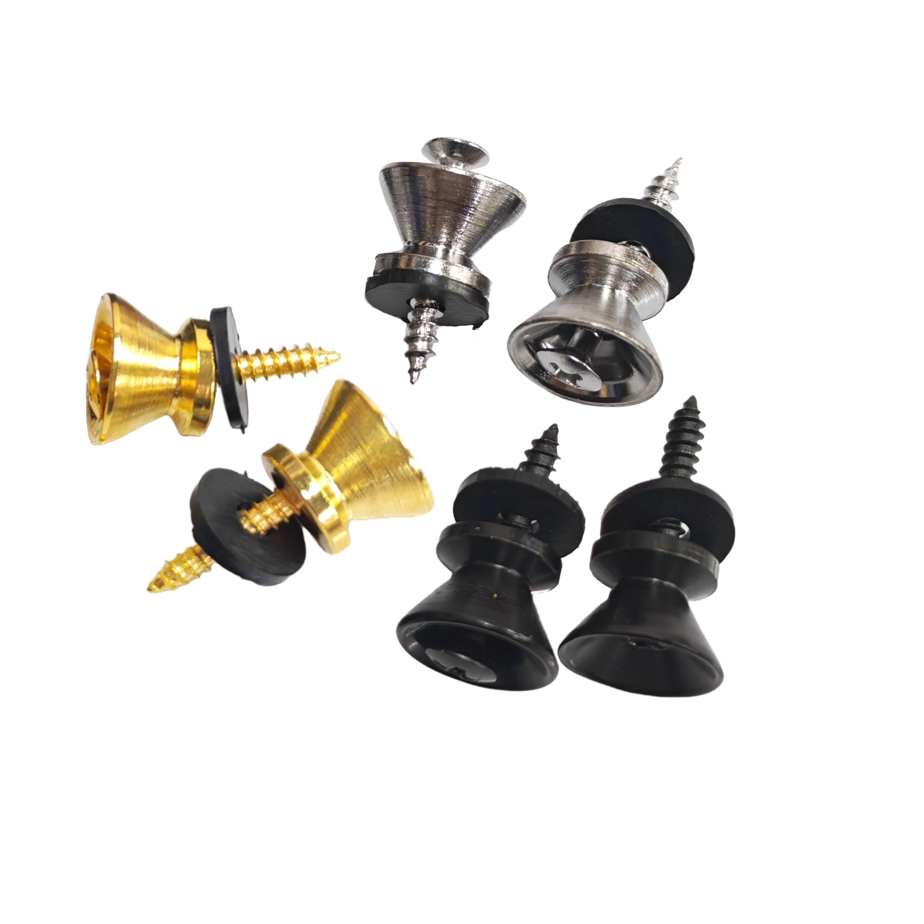 FLEOR 2 Stück Gitarren-Metall-Gurtverschluss-Knöpfe Endstifte für Gitarre Bass Ukulele