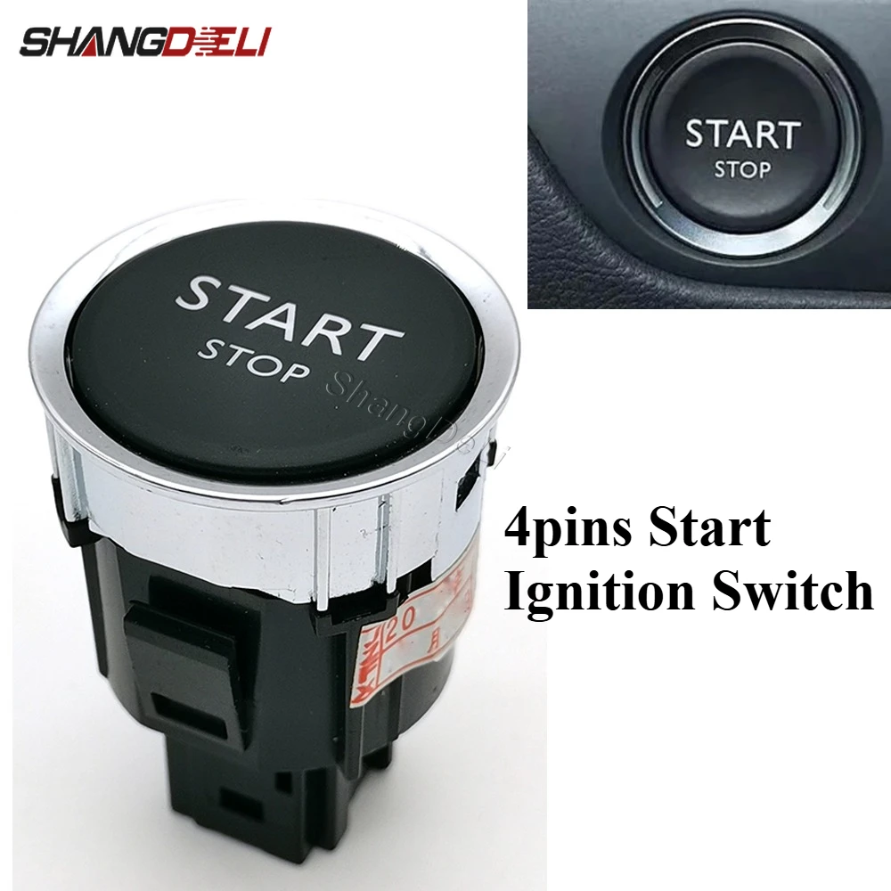 Compatible For Peugeot 408 2008 3008 308 508 C4 C5 One Button Start Switch Automatic Engine Start Stop Switch Button