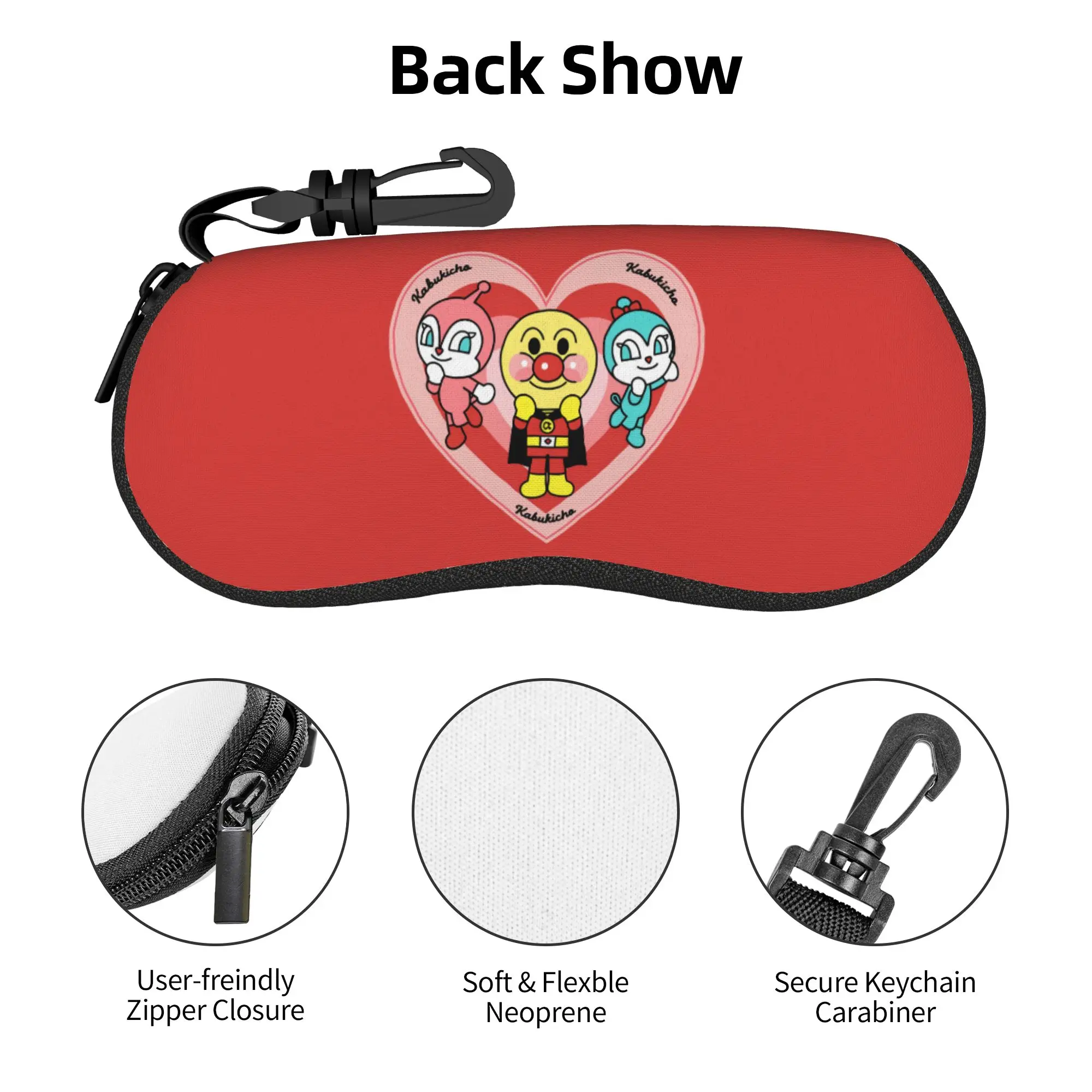 

Anpanman Anime Superhero Eyeglass Glasses Case Women Men Soft Cartoon Sunglasses Protective Bag