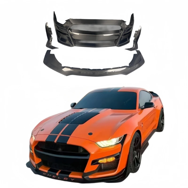 GT500‑Style Carbon Fiber Body Kit With Front Bumper, Front Lip and Rear Diffuser Mustang 2015‑2023 Auto Body Modification Pa