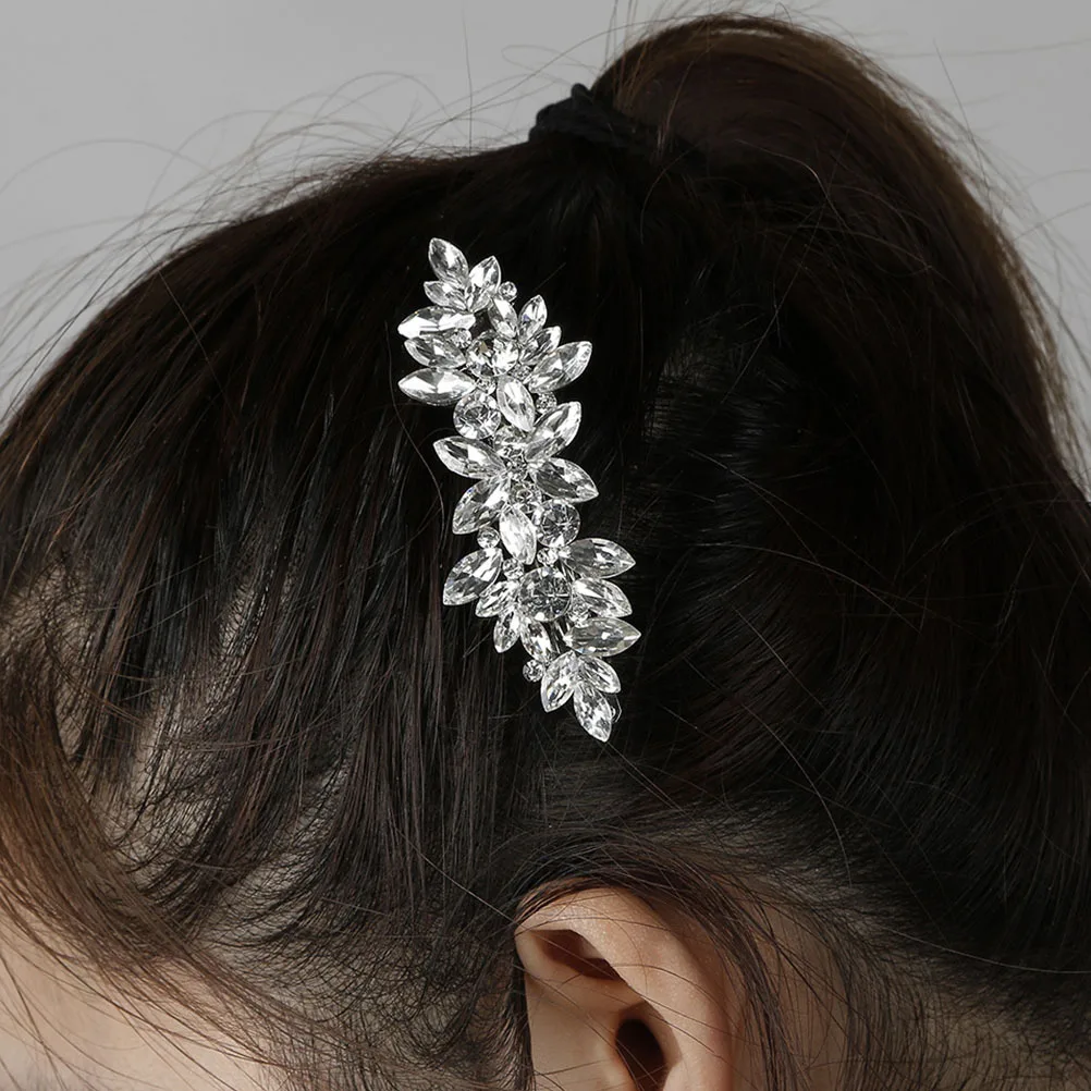 قطعتان من مشابك الشعر المصنوعة من حجر الراين مصنوعة من مادة سبائك ممتازة وإكسسوارات لامعة متينة للنساء والفتيات وحفلات الزفاف والخطوبة #4