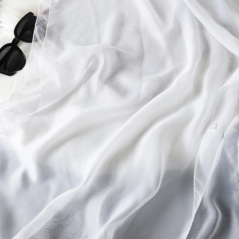 2023 neue Mode Sommer Frauen einfarbig Strand Schal Seide Schals Stirnband Weibliche Stirnband Wraps Sonnencreme Hijab Großhandel – Detail 16